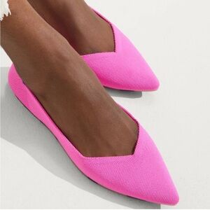 Rothy's Bright Pink Pointed-Toe Flats
